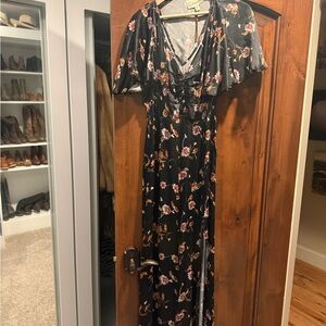 Cleobella Black Floral Maxi Dress